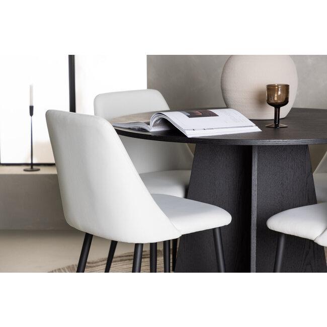 5-tlg. Esszimmer-Set Bootcut mit Stühlen Night