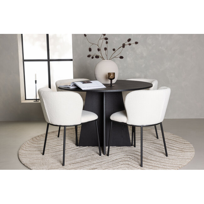 5-tlg. Esszimmer-Set Bootcut mit Stühlen Edina