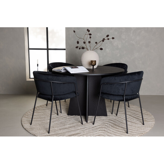 5-tlg. Esszimmer-Set Bootcut mit Stühlen Selma