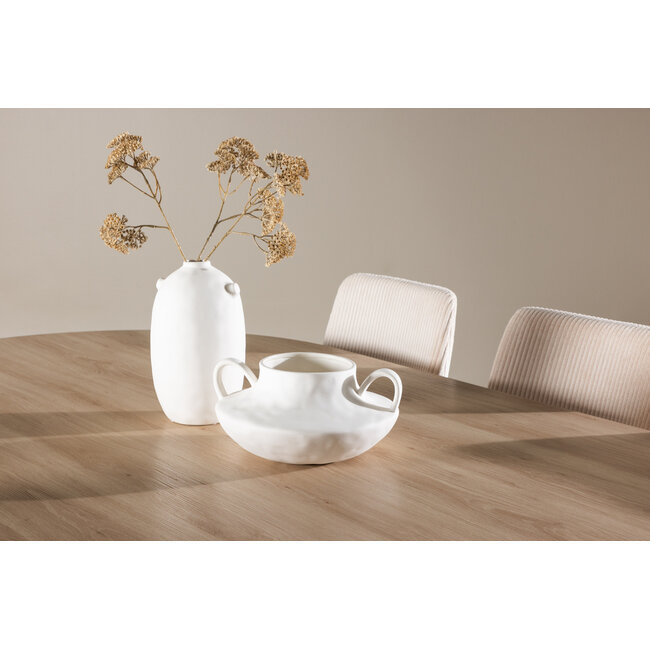 7-tlg. Bootcut Esstisch mit Leone Esszimmerstuhl