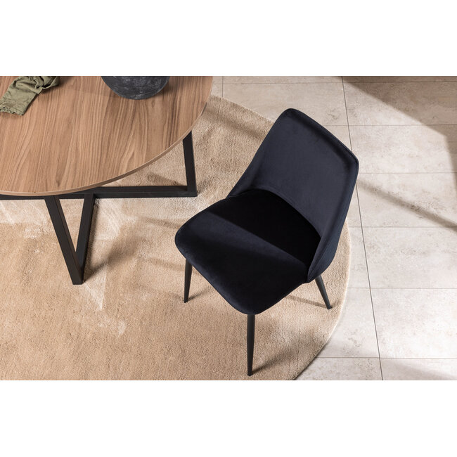 7-tlg. Bootcut Esstisch mit Night Esszimmerstuhl