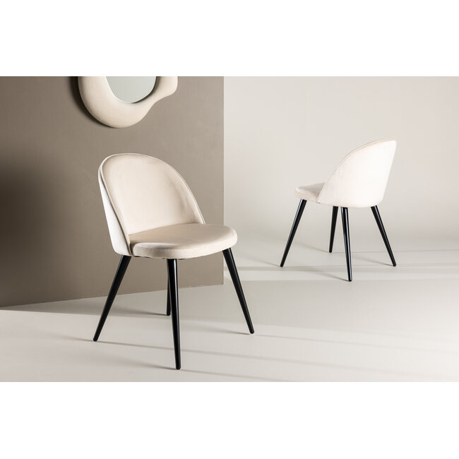 7-tlg. Bootcut Esstisch mit Velvet Esszimmerstuhl