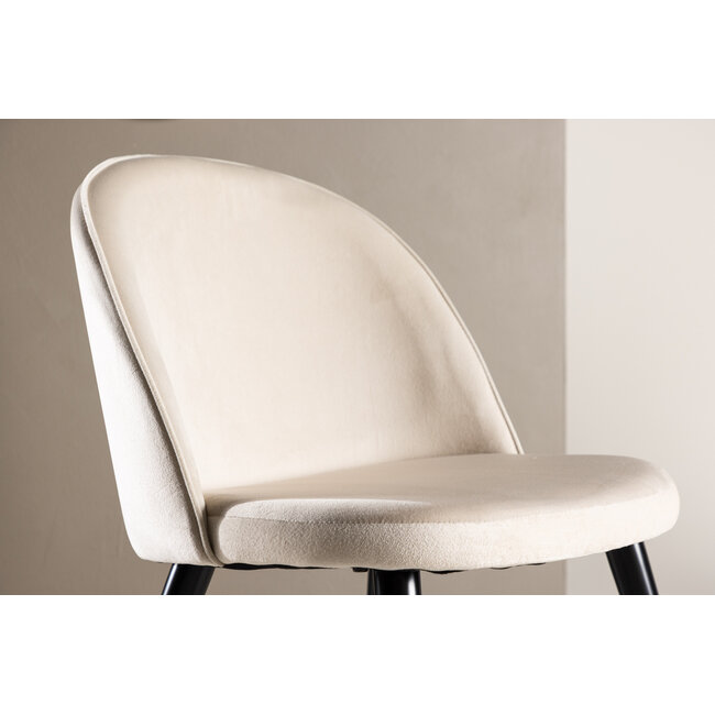 7-tlg. Bootcut Esstisch mit Velvet Esszimmerstuhl