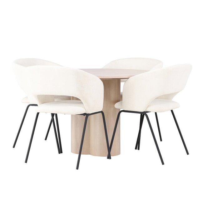 5-tlg. Esszimmer-Set Olivia mit Stühlen Day