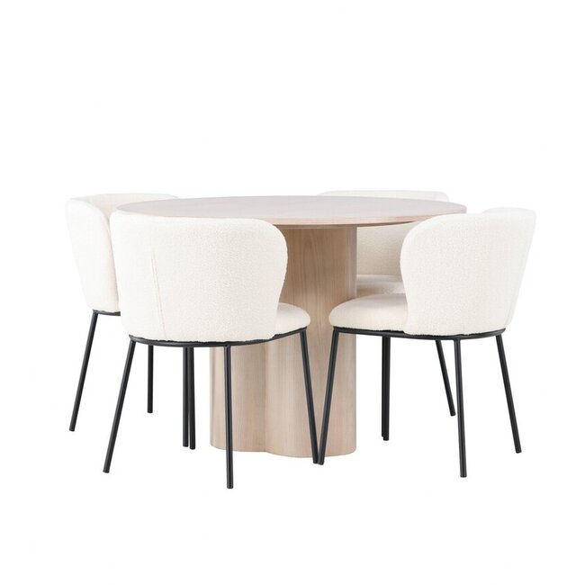 5-tlg. Esszimmer-Set Olivia mit Stühlen Edina