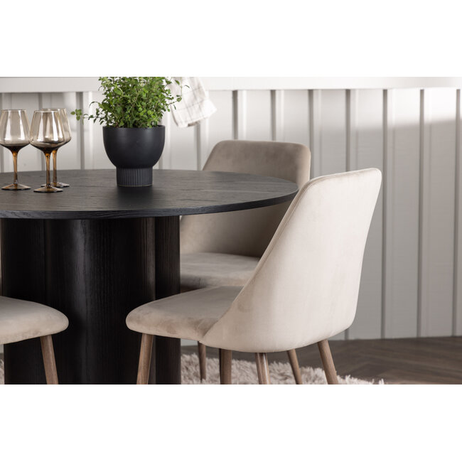 5-tlg. Esszimmer-Set Olivia mit Stühlen Night