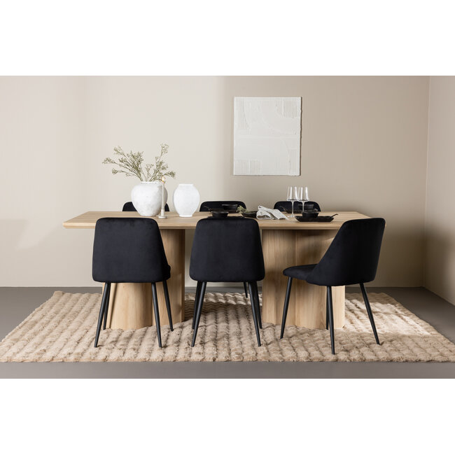 7-tlg. Esstisch Olivia mit Night Esszimmerstuhl