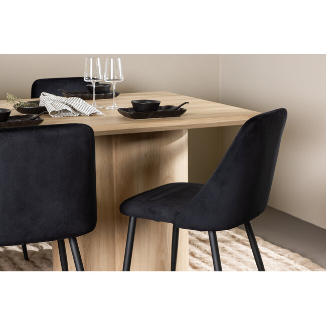 7-tlg. Esstisch Olivia mit Night Esszimmerstuhl