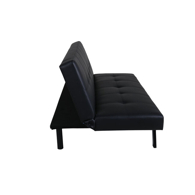 Schlafsofas Bodil Schwarz Kunstleder