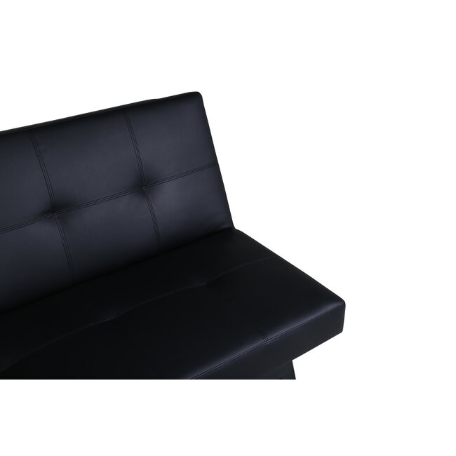 Schlafsofas Bodil Schwarz Kunstleder