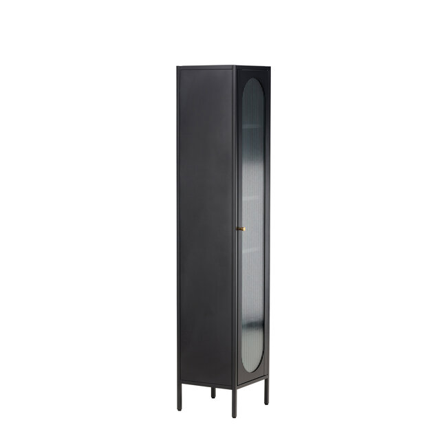 Glasschrank Cali Schwarz – Schlanke Eleganz im Industrial-Look