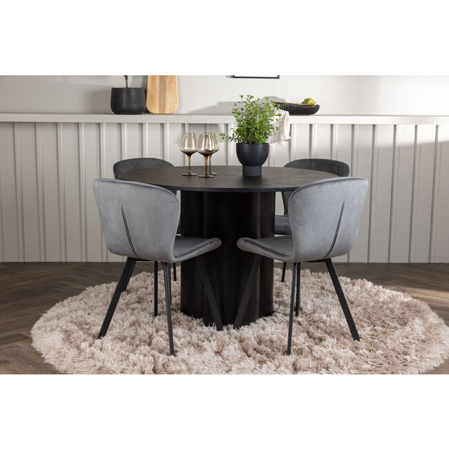 5-tlg. Esszimmer-Set Olivia mit Stühlen Lilja