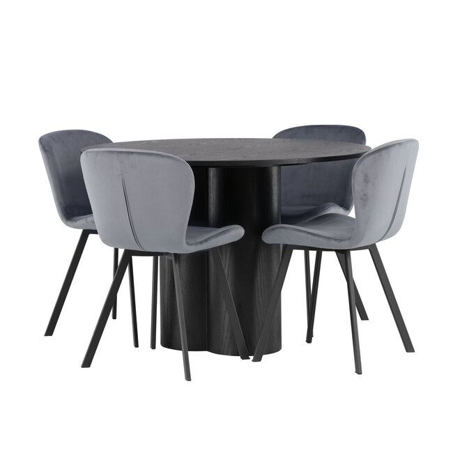 5-tlg. Esszimmer-Set Olivia mit Stühlen Lilja
