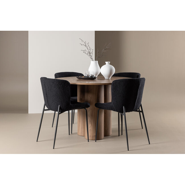 5-tlg. Esstisch Olivia mit Modesto Esszimmerstuhl