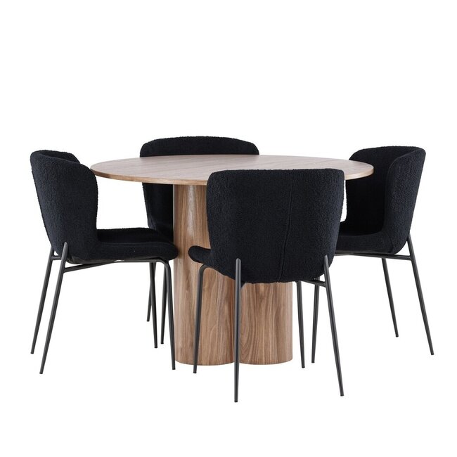 5-tlg. Esstisch Olivia mit Modesto Esszimmerstuhl