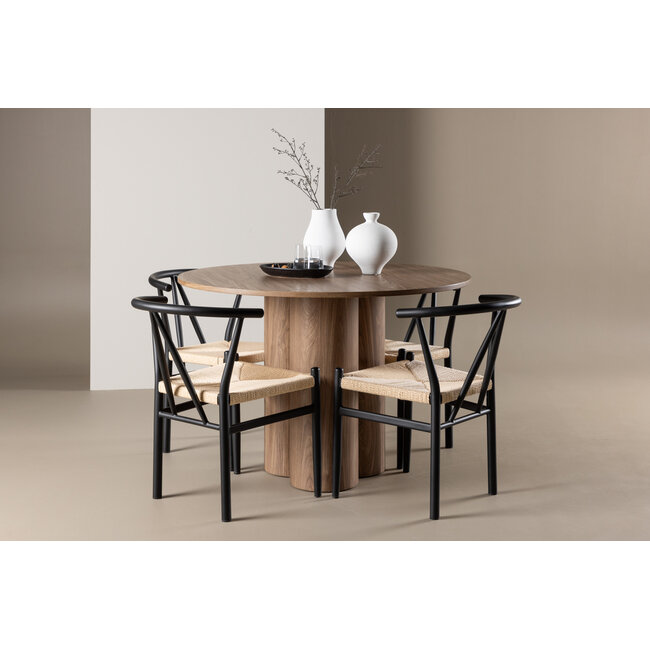 5-tlg. Esstisch Olivia mit Alfons Esszimmerstuhl