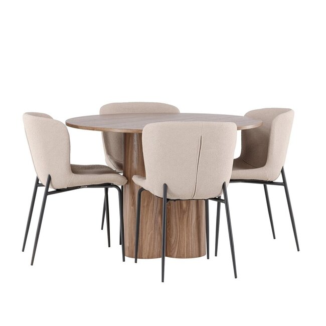 5-tlg. Esstisch Olivia mit Modesto Esszimmerstuhl
