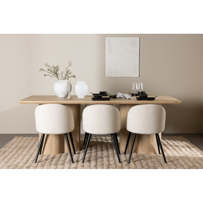 7-tlg. Esstisch Olivia mit Velvet Esszimmerstuhl