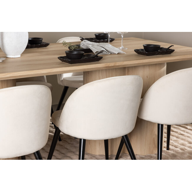 7-tlg. Esstisch Olivia mit Velvet Esszimmerstuhl