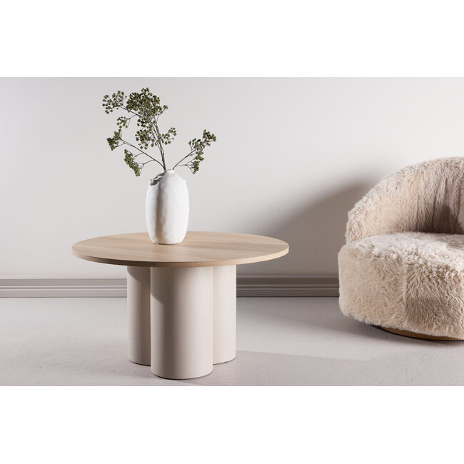 Runder Couchtisch Olivia Beige 80cm