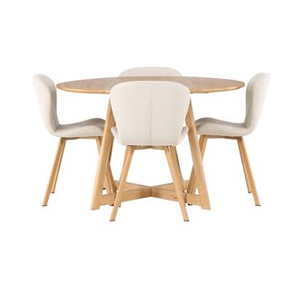 Venture Home 5-tlg. Esszimmer-Set Yadikon mit Stühlen Lilja