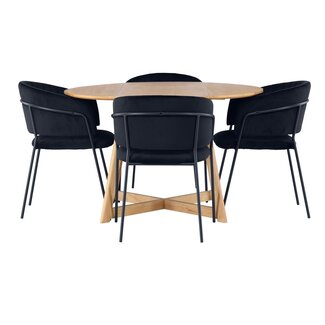 Venture Home 5-tlg. Esszimmer-Set Yadikon mit Stühlen Selma