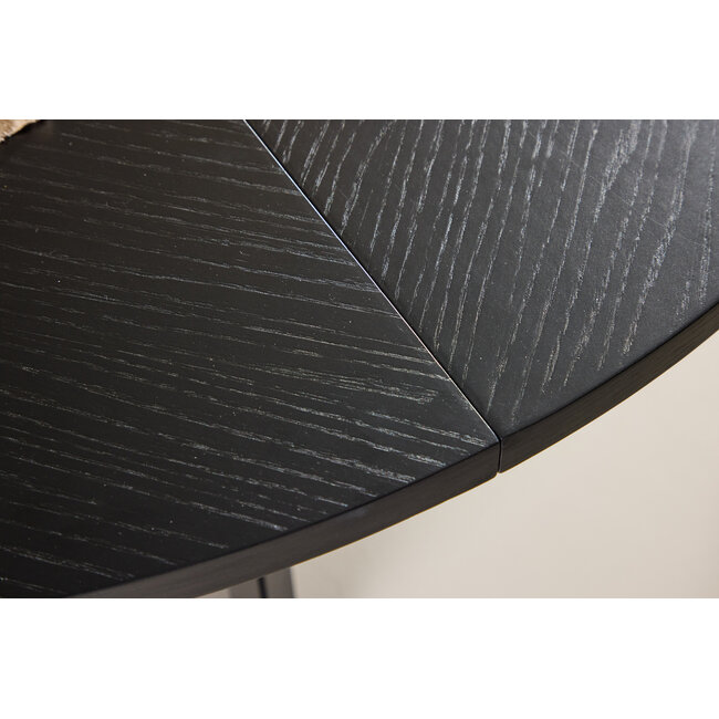Ausziehbar Oval - Rund Esstisch Strada Schwarz 120–170 cm