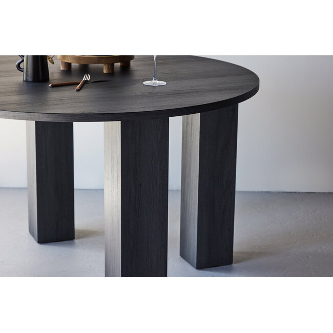 Runder Esstisch Juno Schwarz 120cm