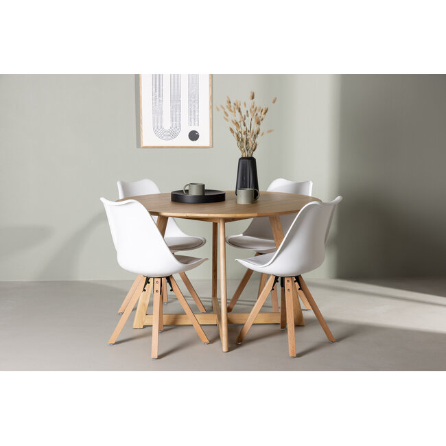 5-tlg. Esszimmer-Set Yadikon mit Stühlen Zeno