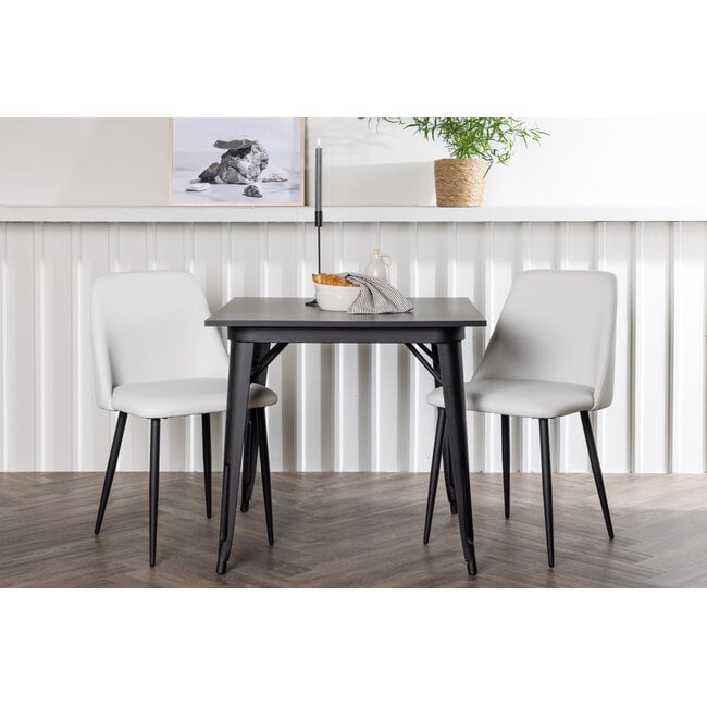 3-tlg. Esszimmer-Set Tempe mit Stühlen Night