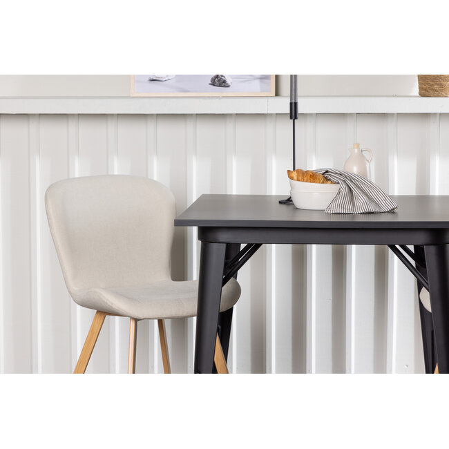 3-tlg. Esszimmer-Set Tempe mit Stühlen Lilja