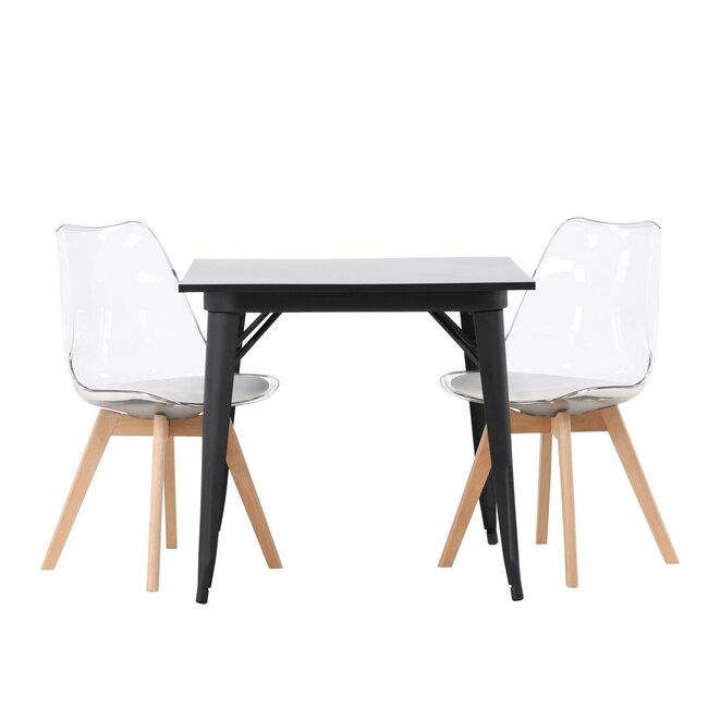 3-tlg. Esszimmer-Set Tempe mit Stühlen Edvin