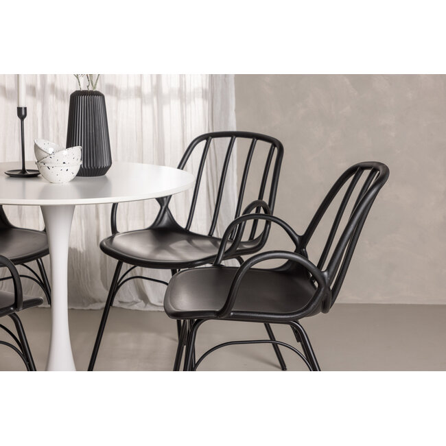 5-tlg. Esszimmer-Set Hamden mit 4 Stühlen Dyrön