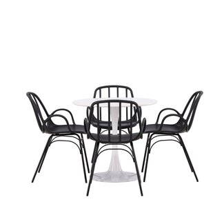 Venture Home 5-tlg. Esszimmer-Set Hamden mit 4 Stühlen Dyrön