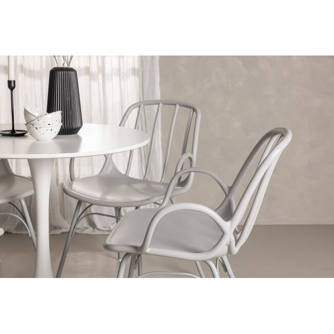 5-tlg. Esszimmer-Set Hamden mit 4 Stühlen Dyrön