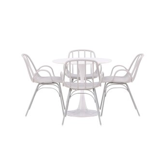 Venture Home 5-tlg. Esszimmer-Set Hamden mit 4 Stühlen Dyrön