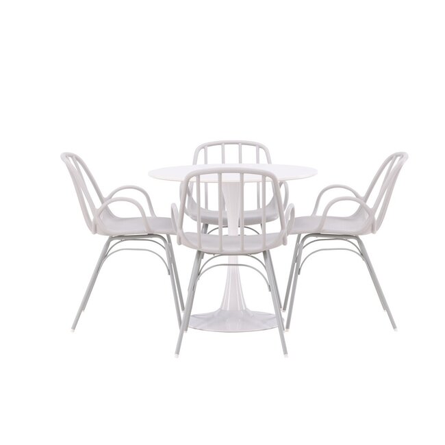 5-tlg. Esszimmer-Set Hamden mit 4 Stühlen Dyrön