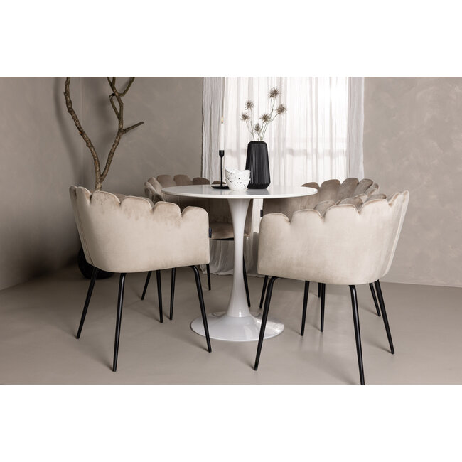 5-tlg. Esszimmer-Set Hamden mit 4 Stühlen Limhamn