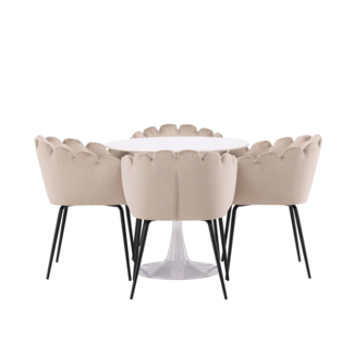 Venture Home 5-tlg. Esszimmer-Set Hamden mit 4 Stühlen Limhamn