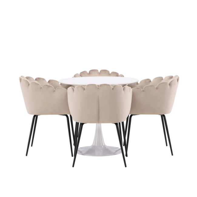 5-tlg. Esszimmer-Set Hamden mit 4 Stühlen Limhamn