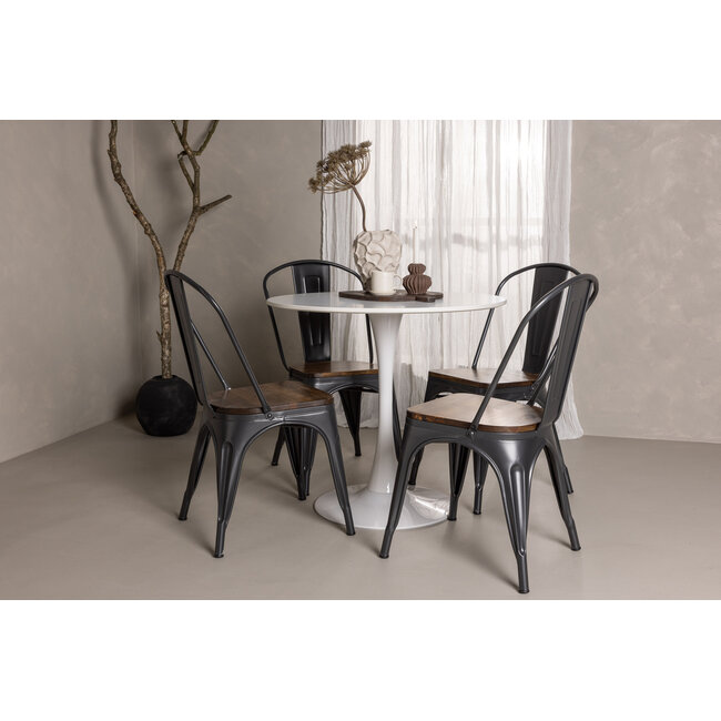 5-tlg. Esszimmer-Set Hamden mit 4 Stühlen Tempe