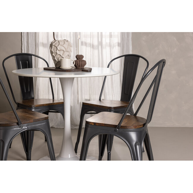 5-tlg. Esszimmer-Set Hamden mit 4 Stühlen Tempe