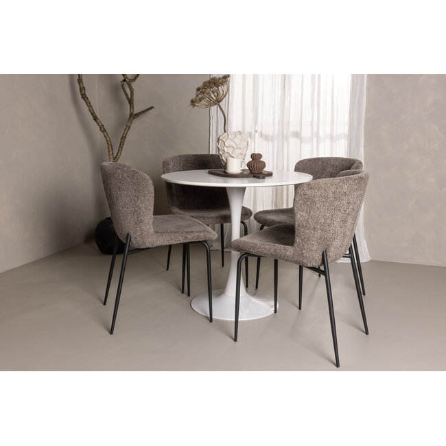 5-tlg. Esszimmer-Set Hamden mit 4 Stühlen Modesto