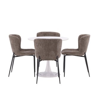Venture Home 5-tlg. Esszimmer-Set Hamden mit 4 Stühlen Modesto