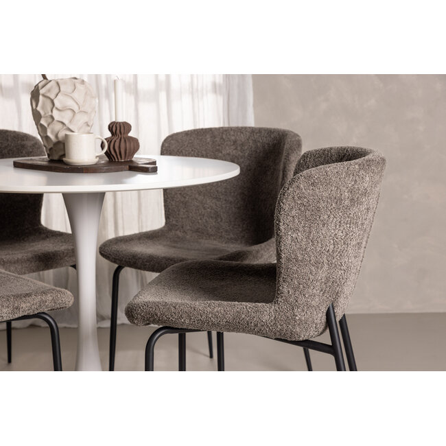 5-tlg. Esszimmer-Set Hamden mit 4 Stühlen Modesto