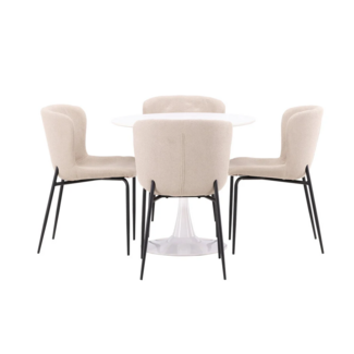 Venture Home 5-tlg. Esszimmer-Set Hamden mit 4 Stühlen Modesto