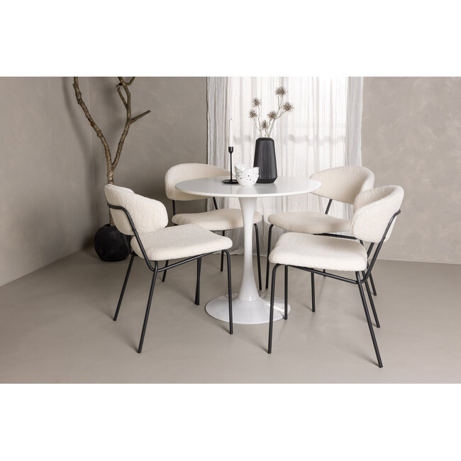 5-tlg. Esszimmer-Set Hamden mit 4 Stühlen Chico