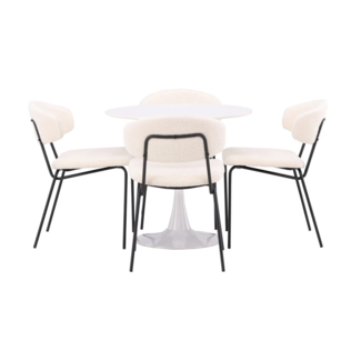 Venture Home 5-tlg. Esszimmer-Set Hamden mit 4 Stühlen Chico