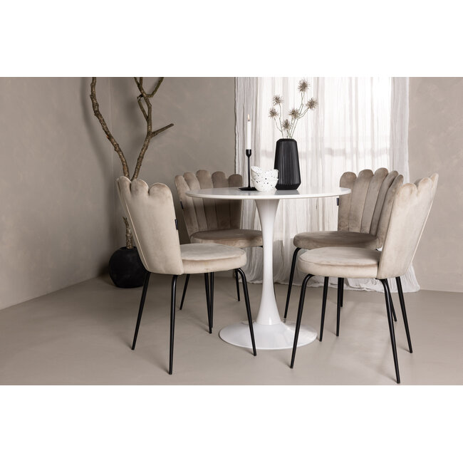 5-tlg. Esszimmer-Set Hamden mit 4 Stühlen Limhamn