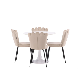 Venture Home 5-tlg. Esszimmer-Set Hamden mit 4 Stühlen Limhamn